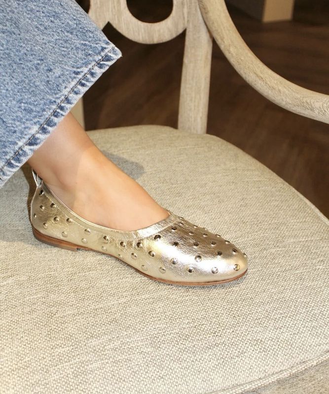 Gold Studded Ballet Flat