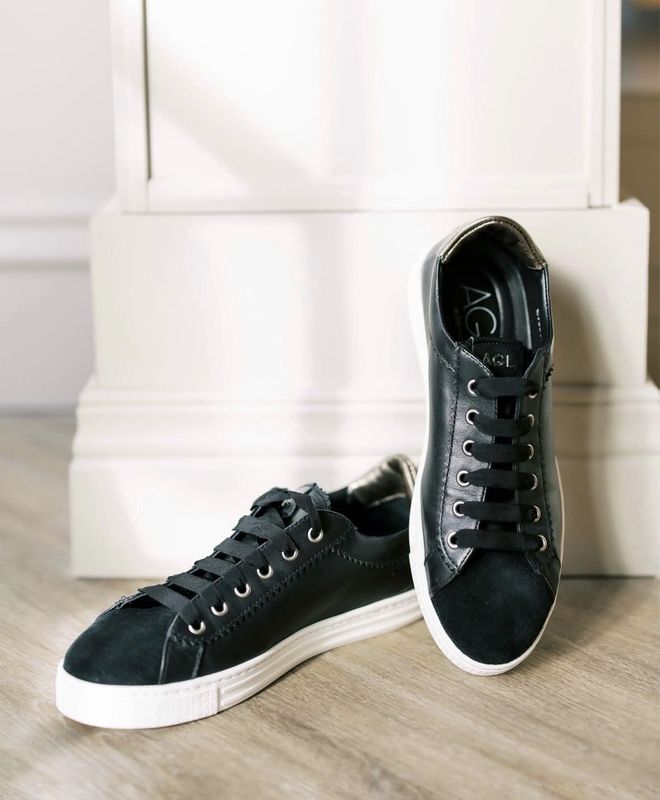 Black Velvet and Metallic Sneaker