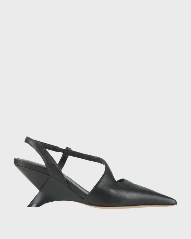 Black Logic 101 Pointed Toe Wedge Heel