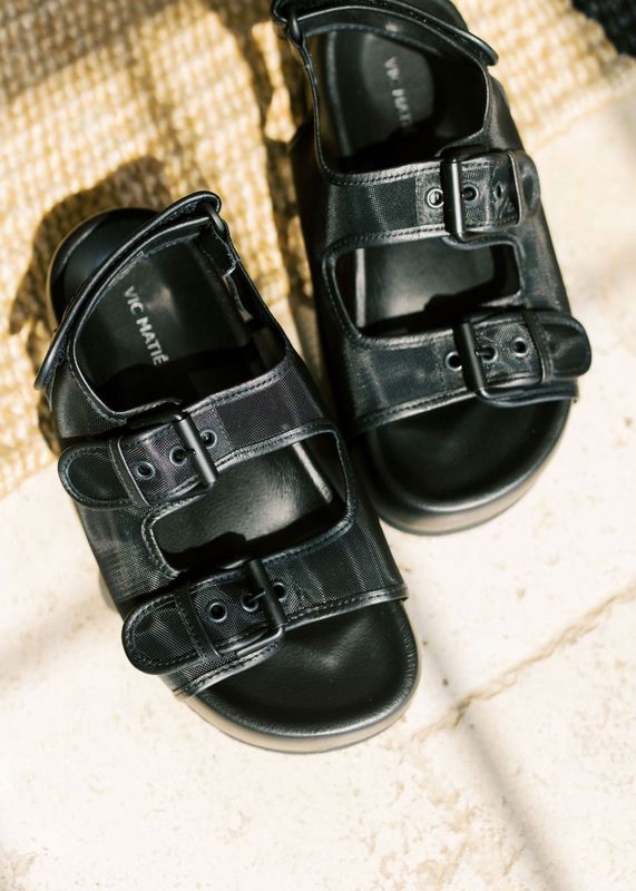 Black Mesh Sandals