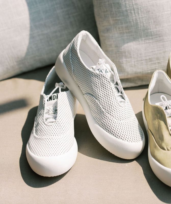 White mesh slip-on sneaker