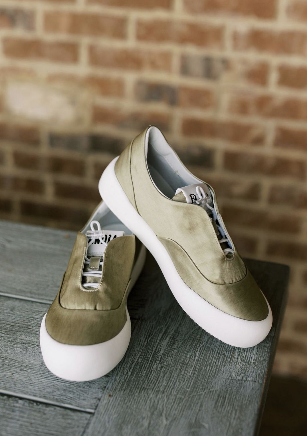 Sage Satin Washed Sneaker