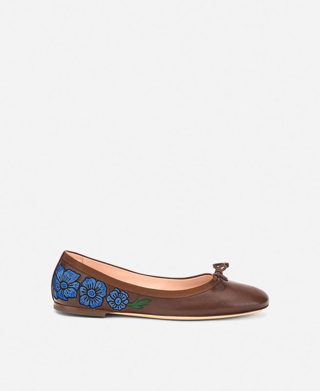 Obu Floral Chocolate Ballet Flat