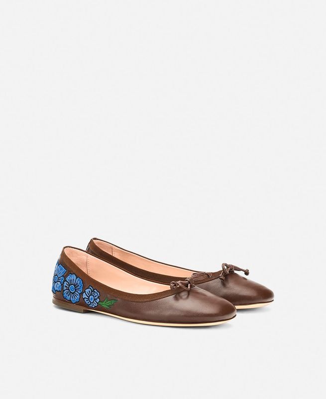 Obu Floral Chocolate Ballet Flat