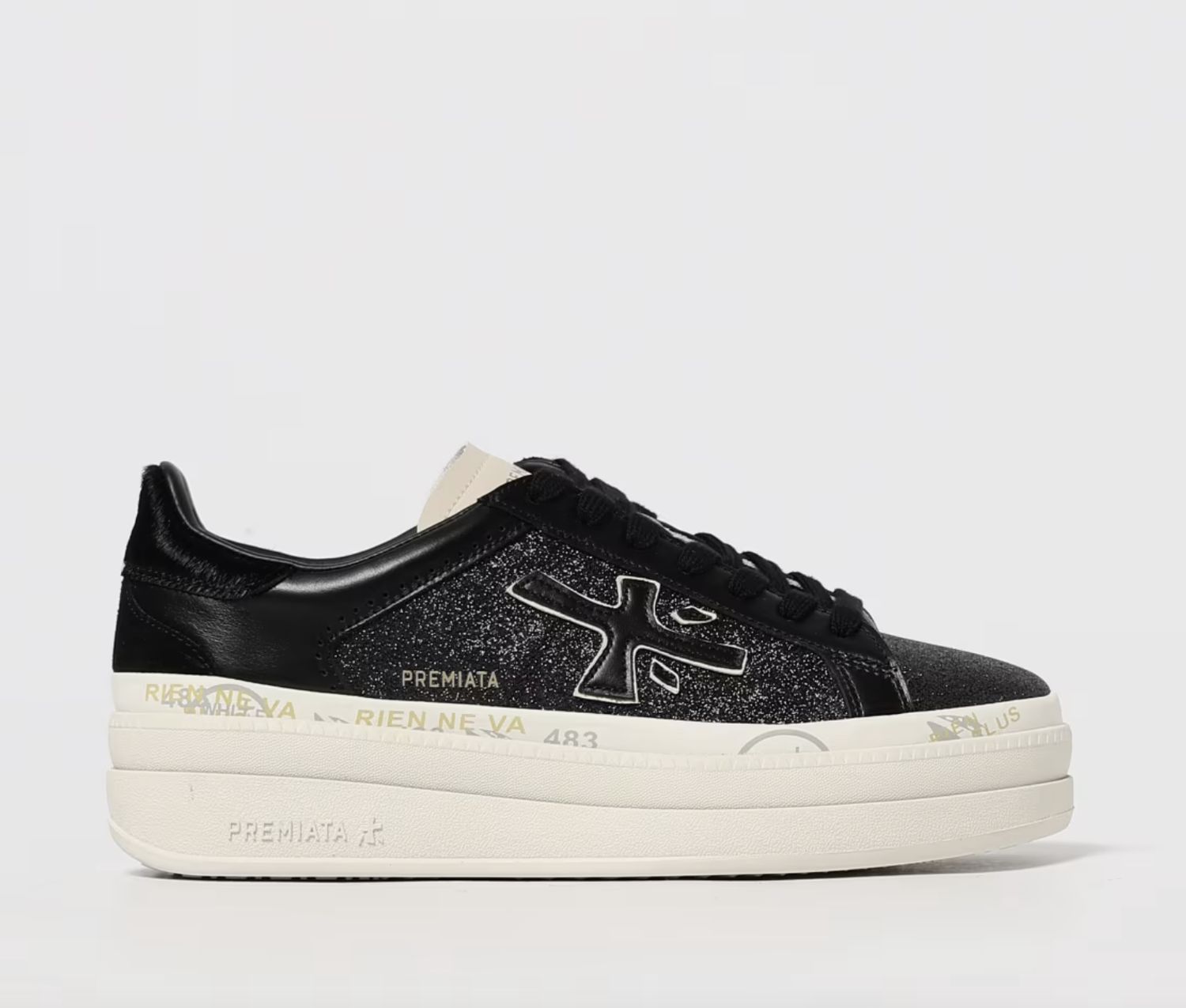 Claudia Nero Glitter Platform Sneaker