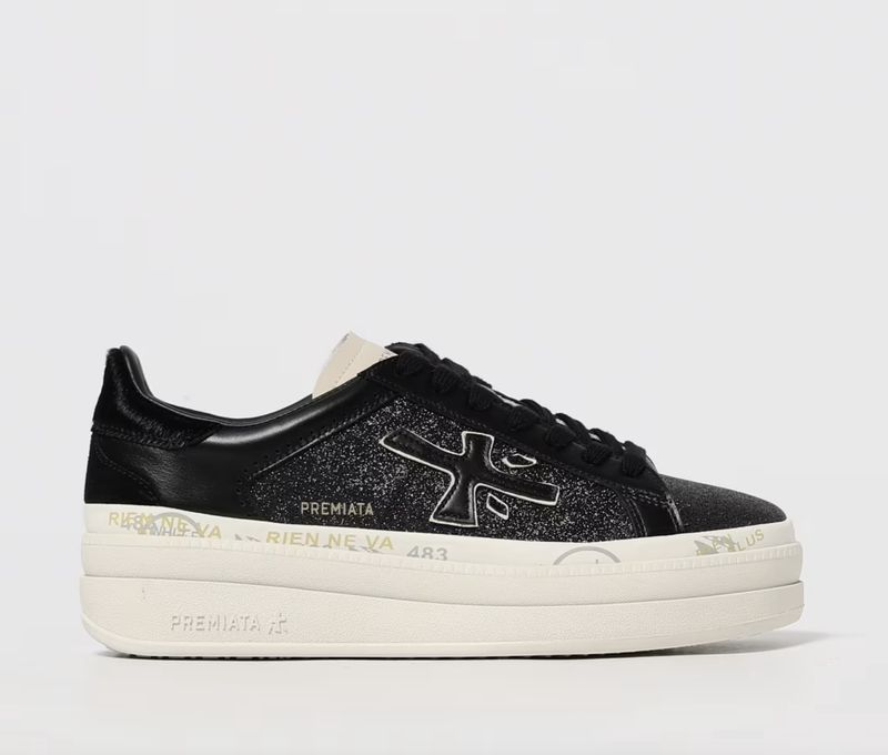 Claudia Nero Glitter Platform Sneaker