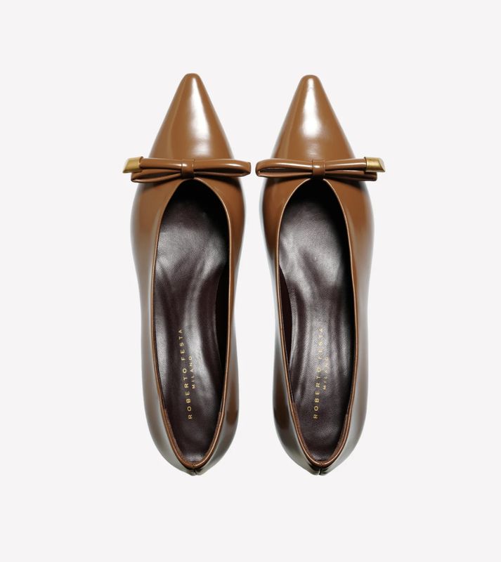 Orla Spazzolato Bow Kitten Heel