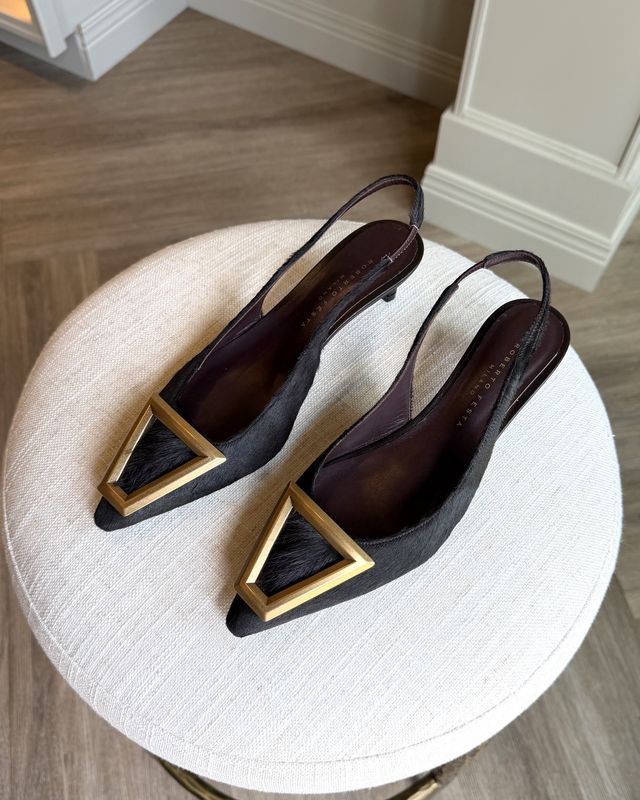Dorien Moro Brown Cowhide Kitten Heel