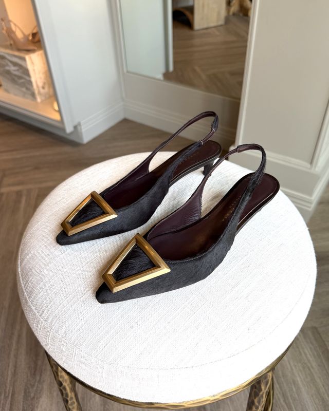 Dorien Moro Brown Cowhide Kitten Heel