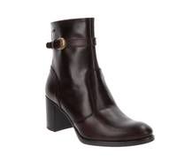 Shiny Brown High Heel Ankle Bootie  13851D
