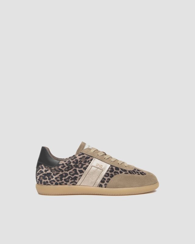 Arnold Leopard/Taupe Suede Low Sneaker 14052D
