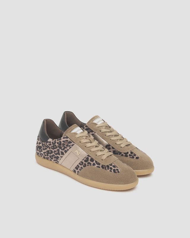 Arnold Leopard/Taupe Suede Low Sneaker 14052D