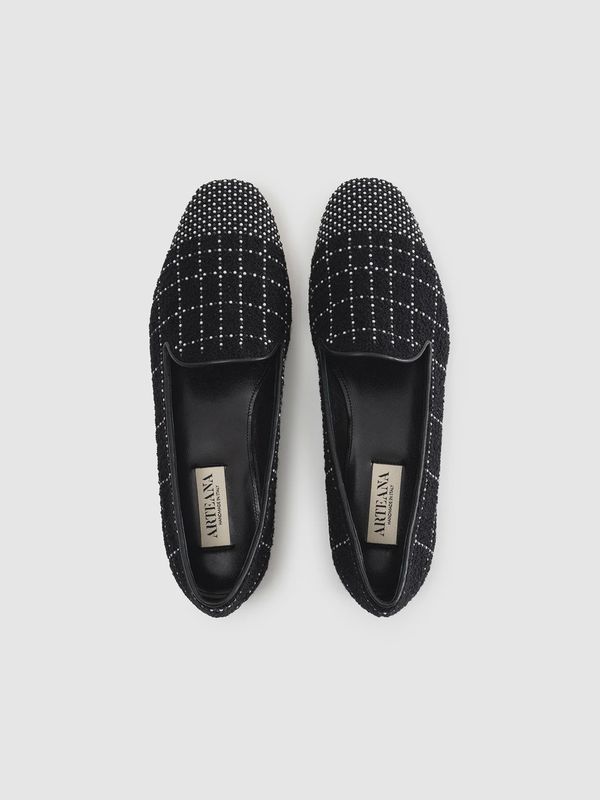 Perla Boucle Flat Smoking Slipper