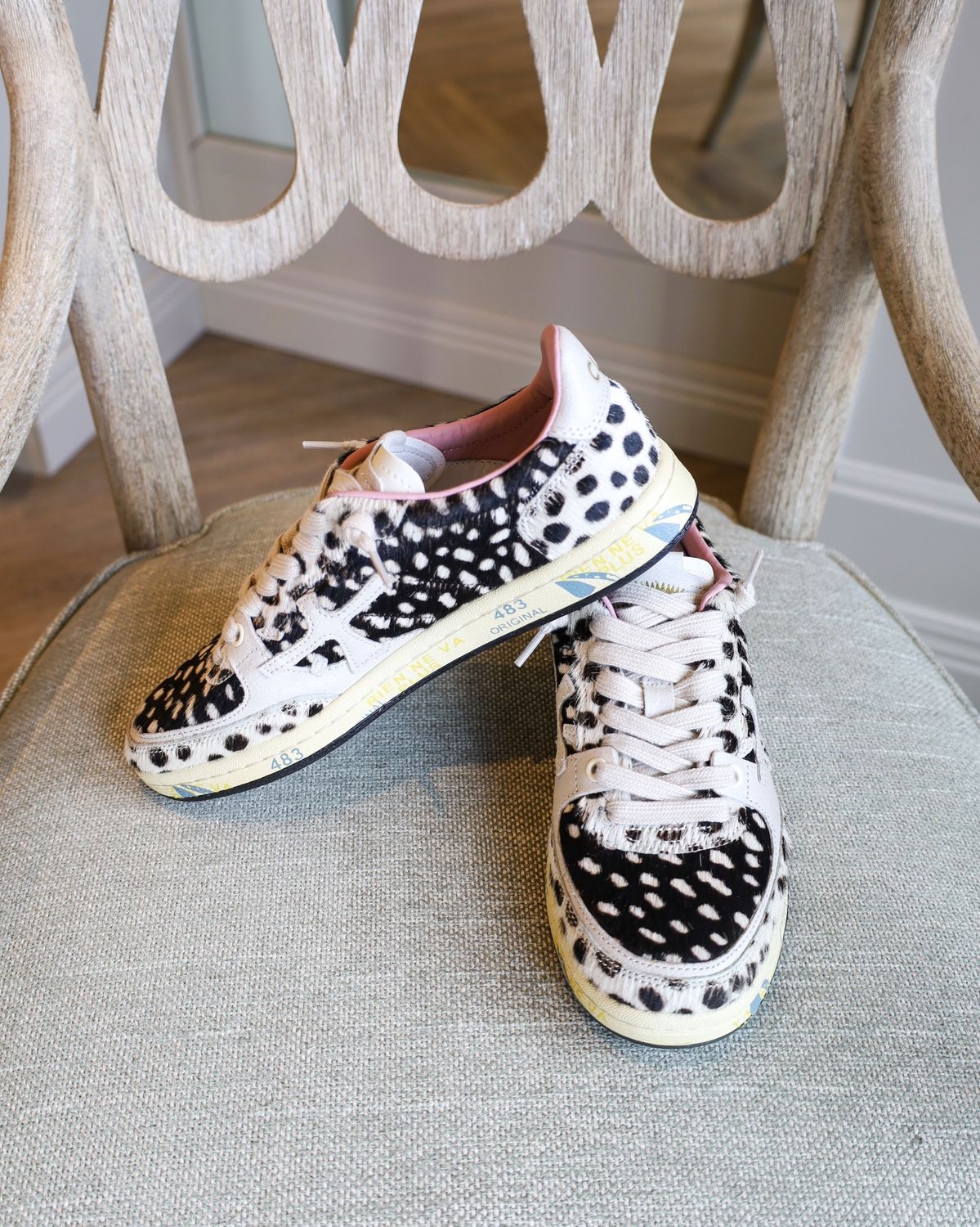 Basketclad Black/White Dots Hair on Hide