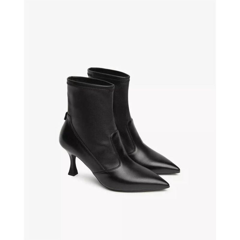 Nappa Gio Nero 16 Pointed Toe Ankle Bootie