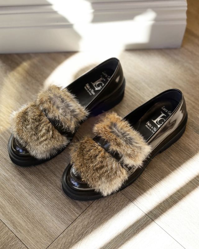 Fur Top Chocolate Sankar Loafer D345