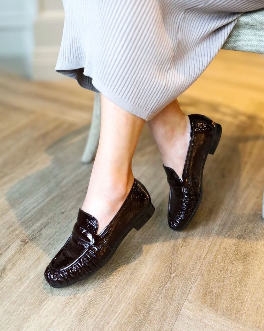 Burgundy Patent Loafer L313