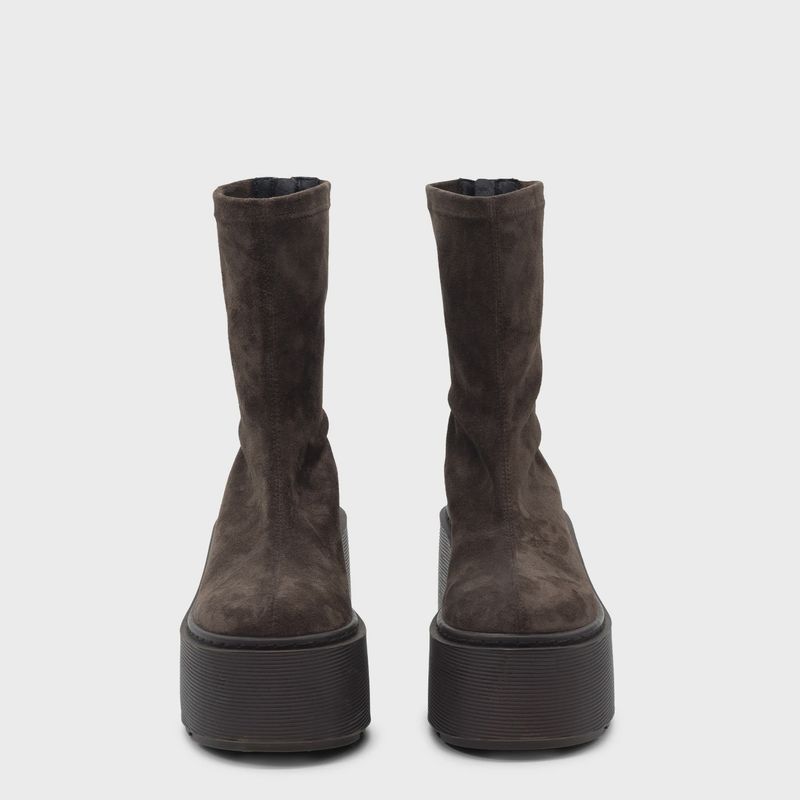Magnifico Brown Platform Zip Bootie