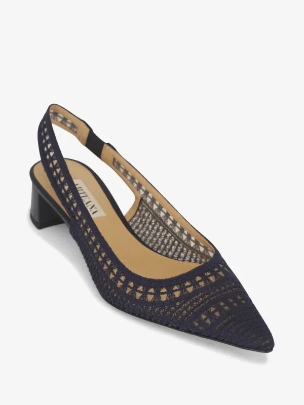 Trieste Navy 35 Slingback Low Heel