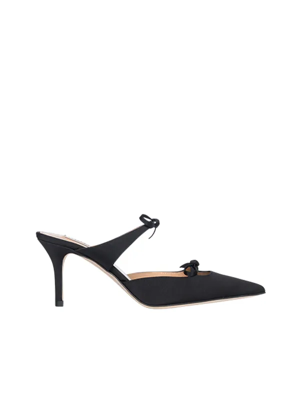 Asti 75 Black Heeled Mule