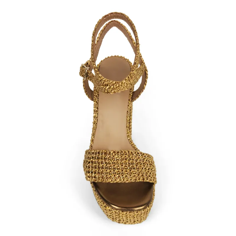 Rafia Tall Strappy Platform Heel