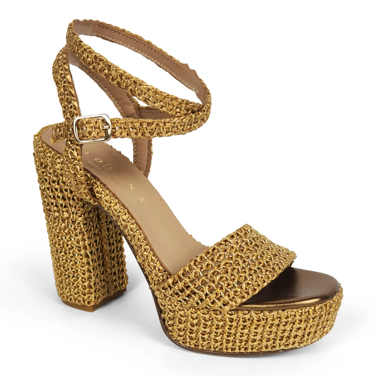 Rafia Tall Strappy Platform Heel