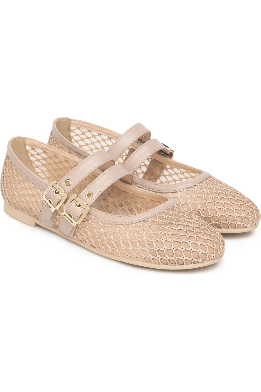 Rose Mesh Double Strap Ballet Flat
