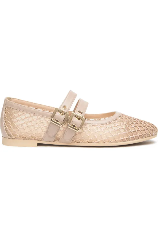 Rose Mesh Double Strap Ballet Flat