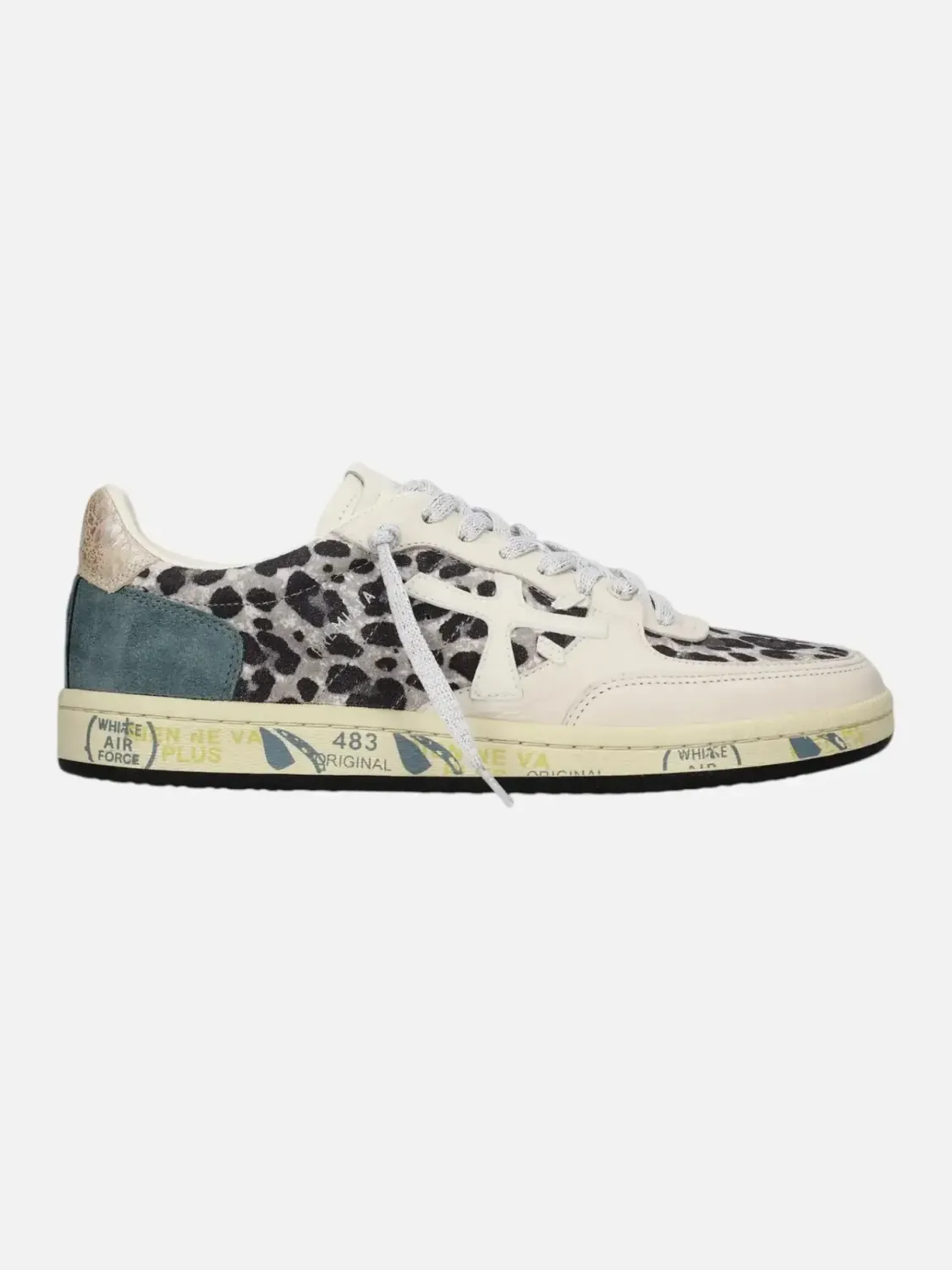 Bsktclad 8169 Teal Leopard Sneaker