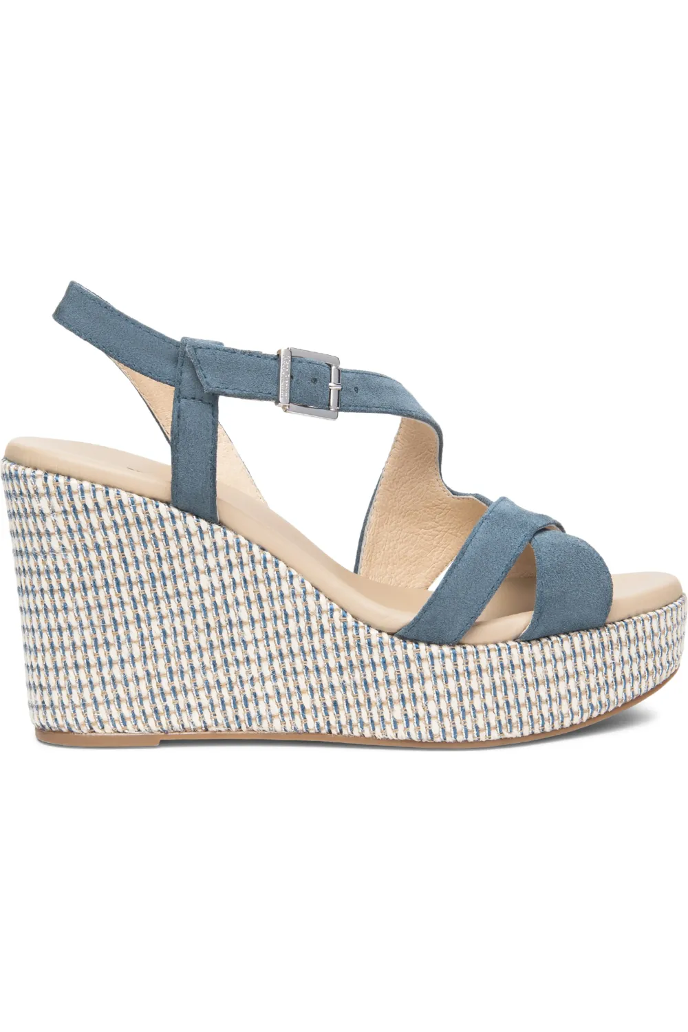 Blue Suede Summer Wedge
