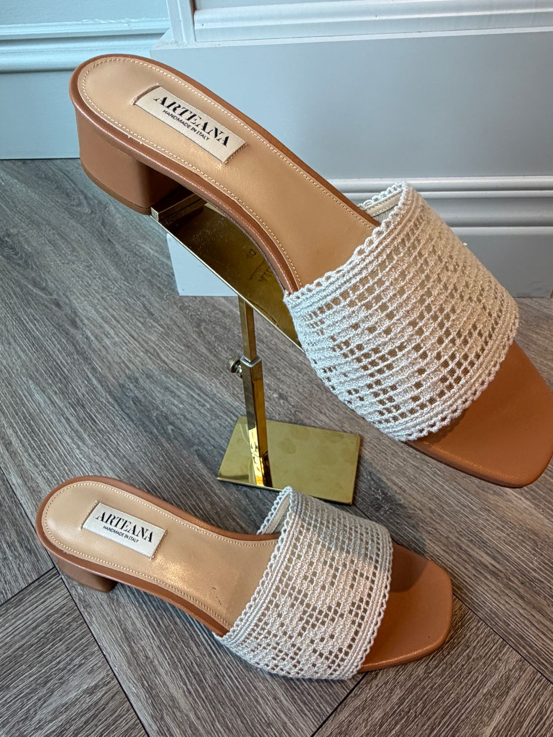 Clio 30 Block Heel Ivory Slide