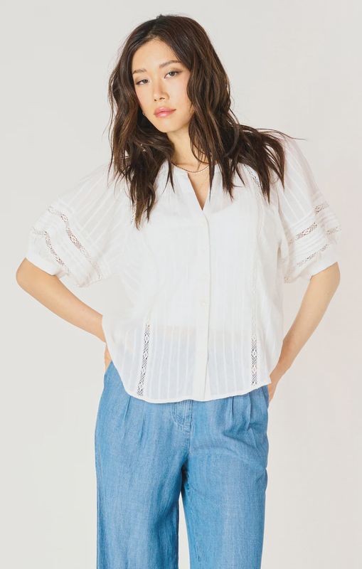 Elbow Lace Insert Blouse