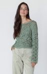 LS Button Back Crochet Top