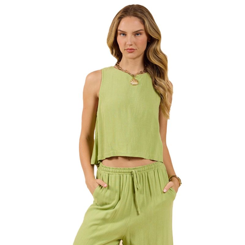 Sugarloaf Linen Tank Top