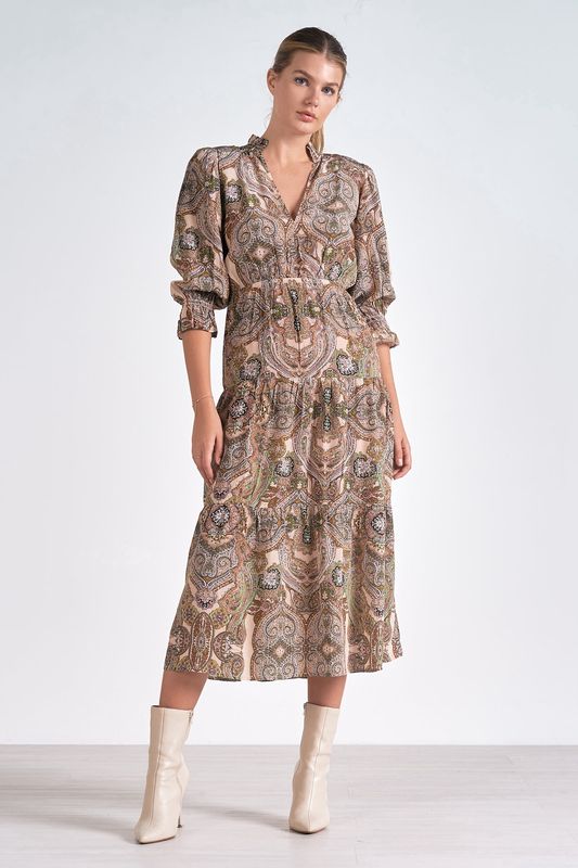 Midi 3/4 Sleeve Dress