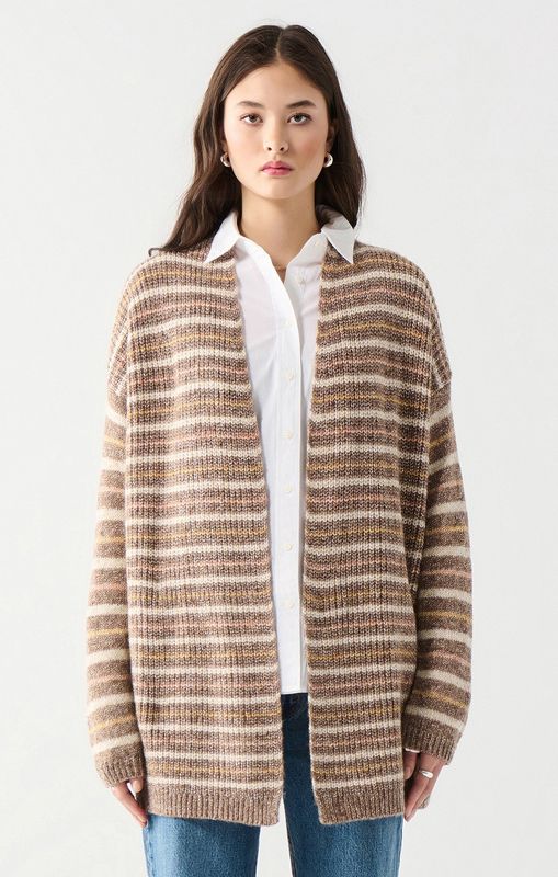 L/S Textured Stitch Open Cardigan