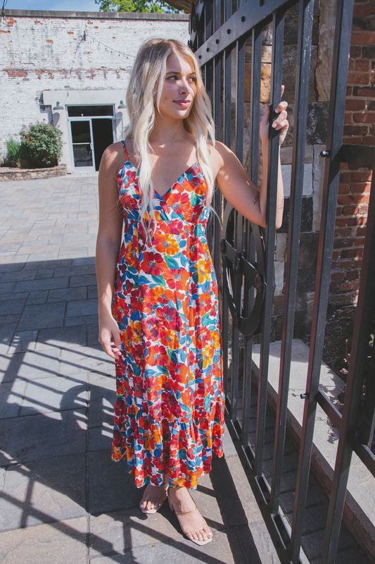 Confetti Open Back Midi Dress