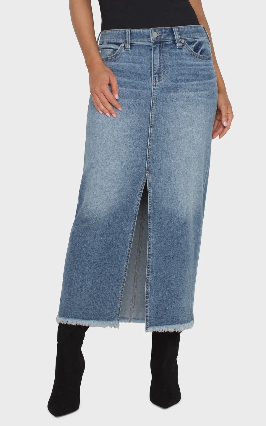 5-PKT Front Slit Maxi Skirt