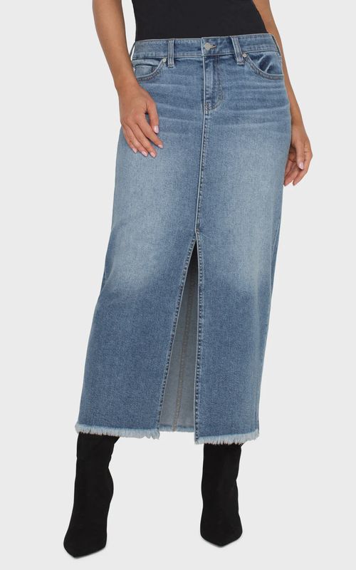 5-PKT Front Slit Maxi Skirt