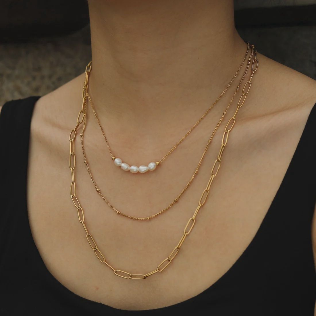 Marli 3 Chain Necklace