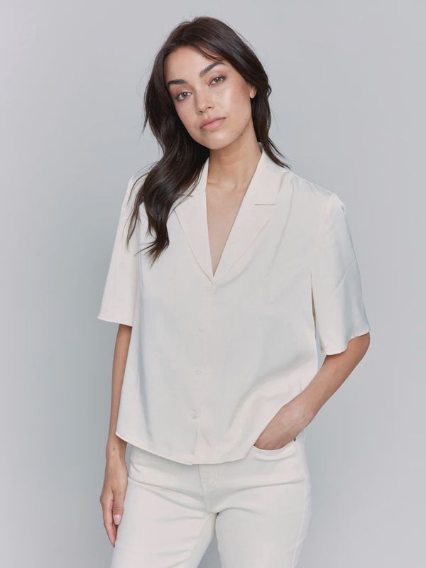 S/S Tailored Collar Blouse