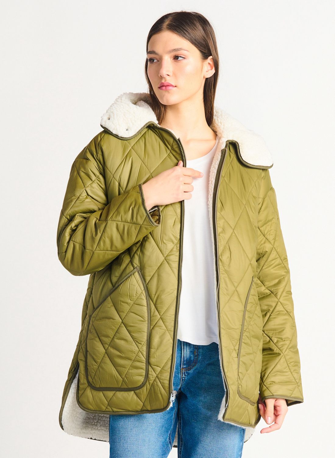 Sherpa Lined Quilted Jacket