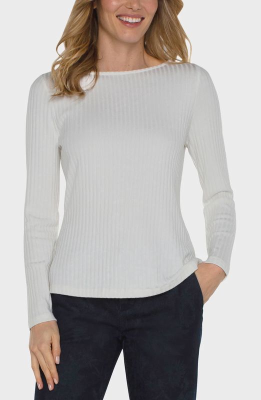 L/S Boat Neck Knit Top