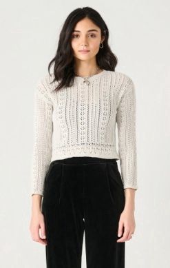 L/S Crochet Shimmer Sweater