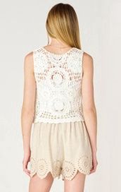 SL Button Front Crochet Vest