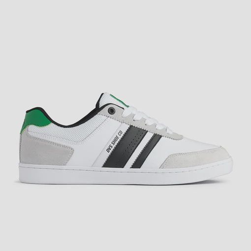 Milan St Shoe White/Black/Green Suede