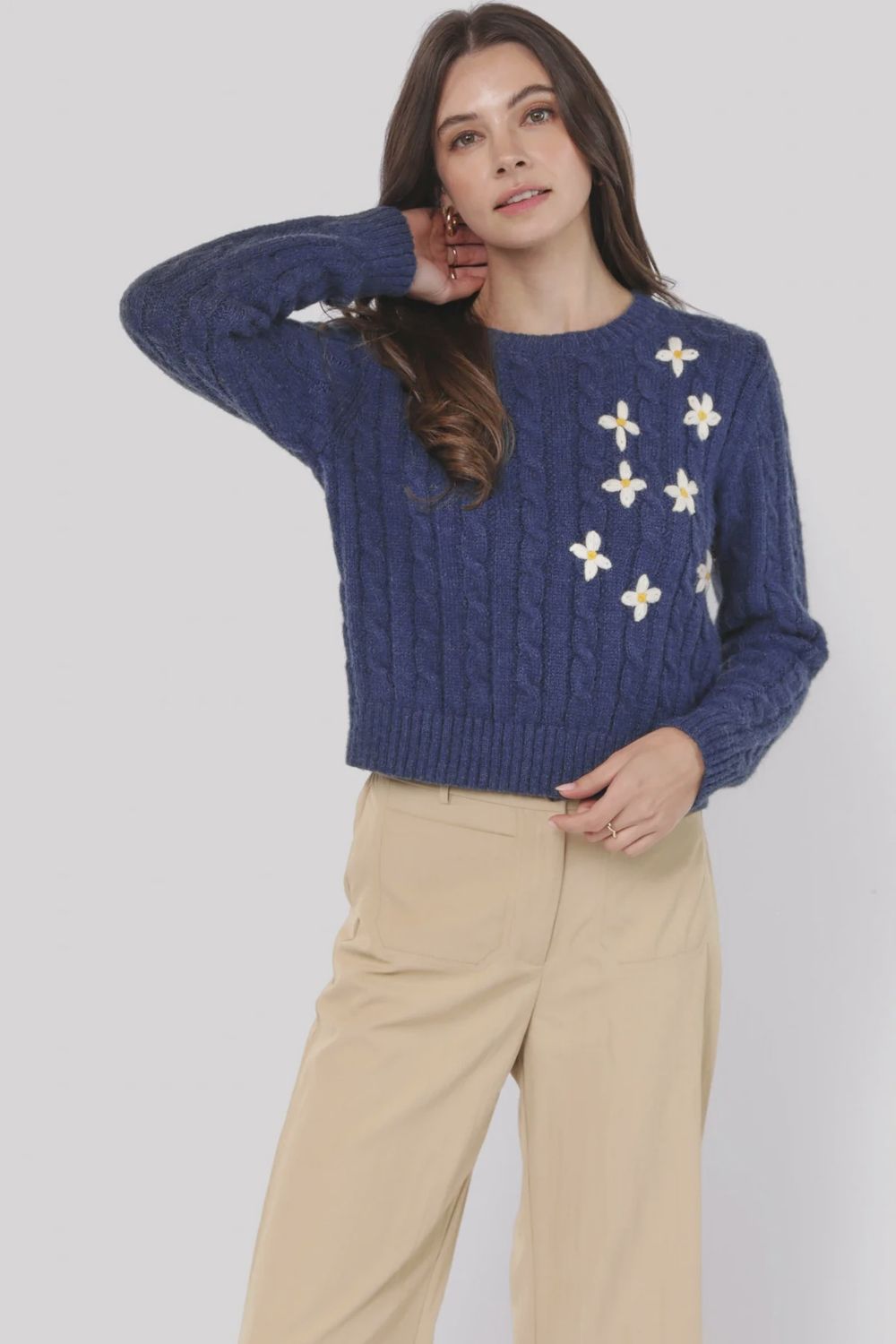 Lulu Embroidered Daisy Sweater