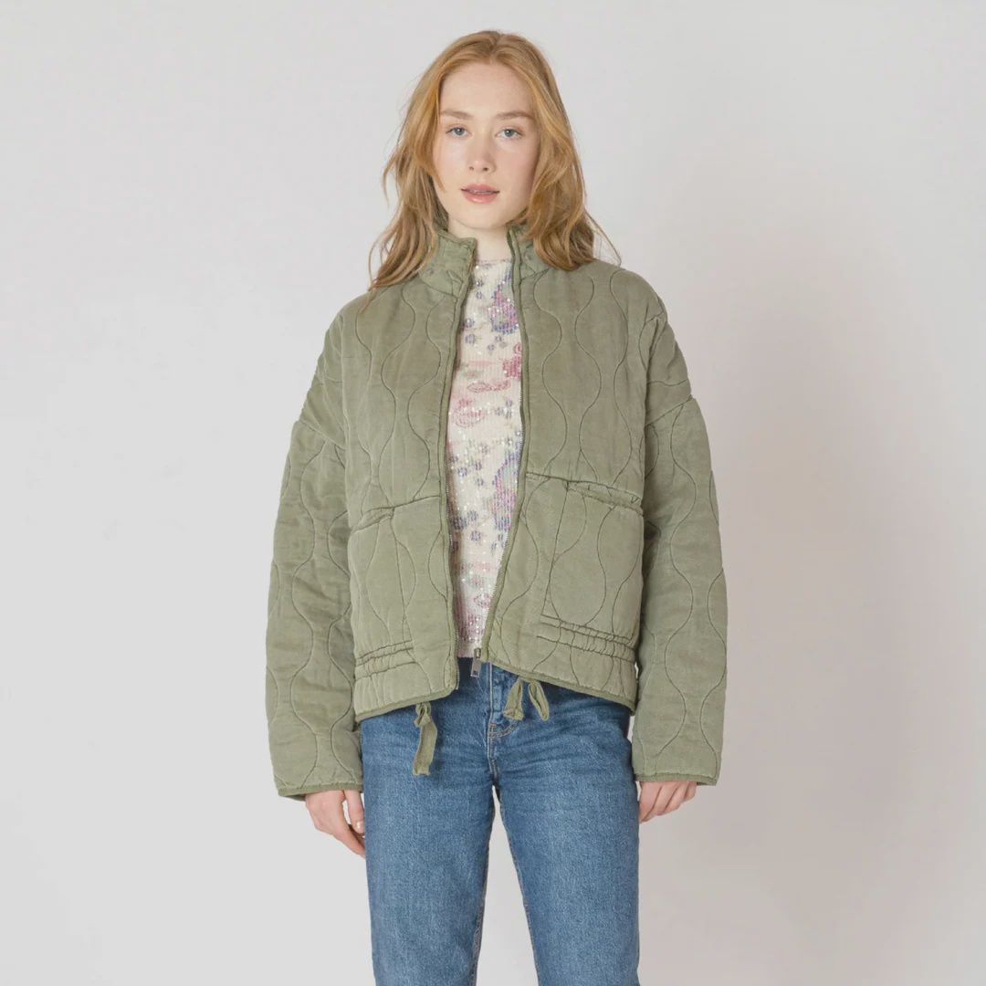 Drawstring Quilted Jacket