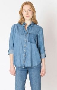 Washed Pocket Denim Top