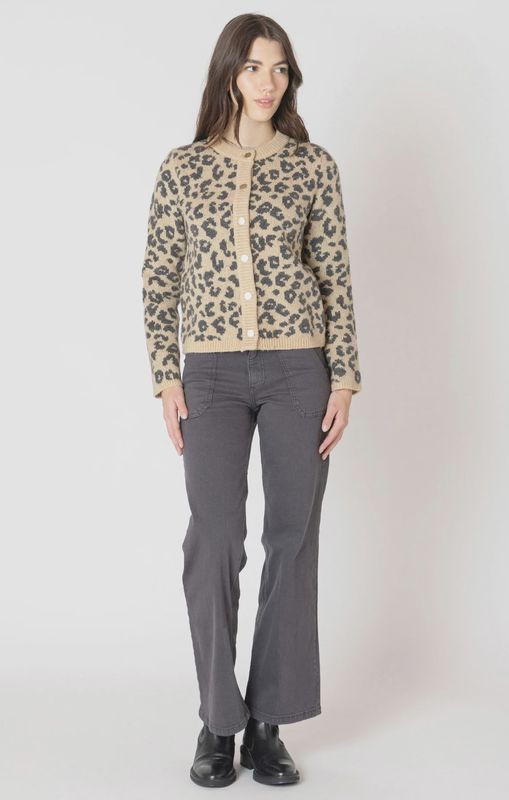 Crewneck Patterned Cardigan